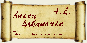 Anica Lakanović vizit kartica
